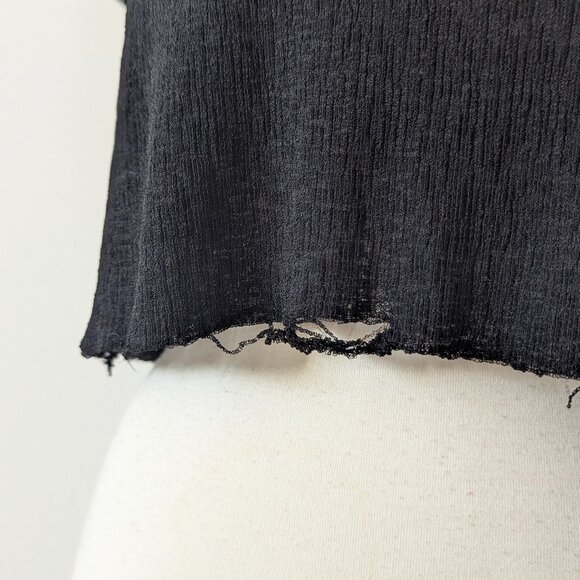 Black Raw Hem T-Shirt - Picture 6 of 9